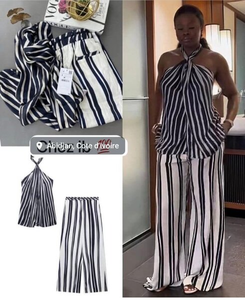 Ensemble été rayé pour femmes