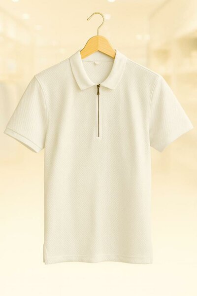 Polo blanc zippé élégant