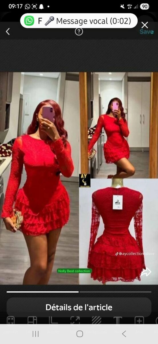 Robe rouge en dentelle élégante