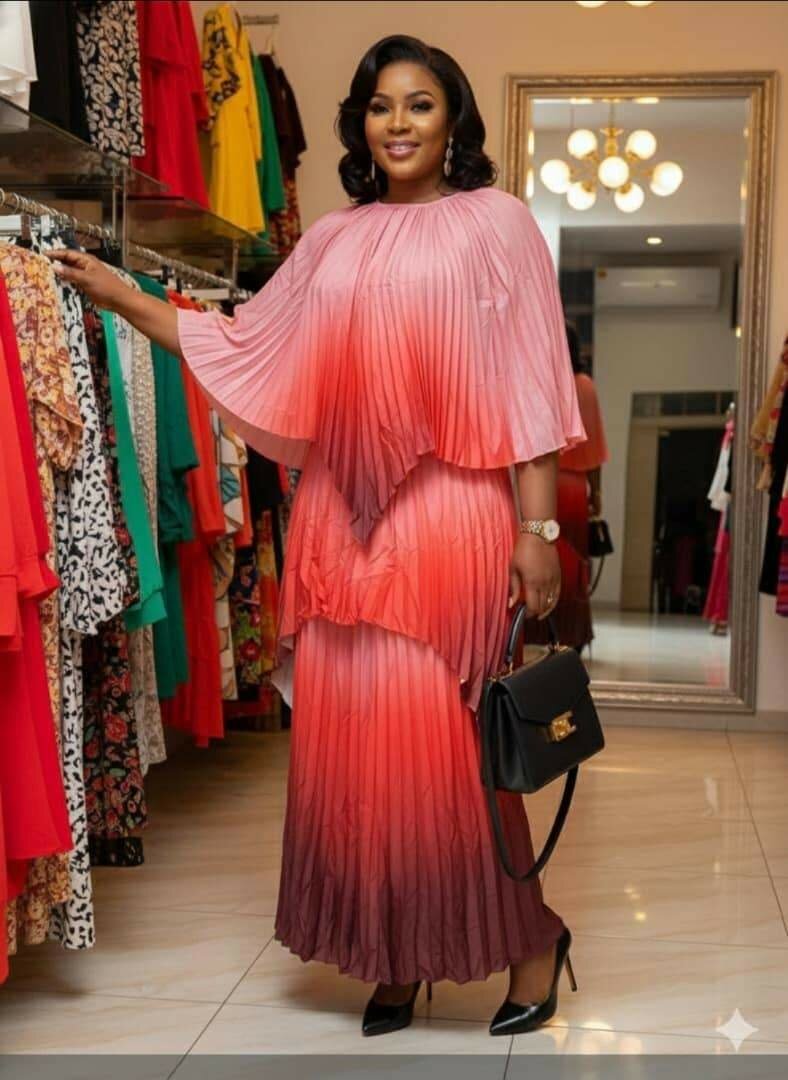 Robe plissée dégradée élégante