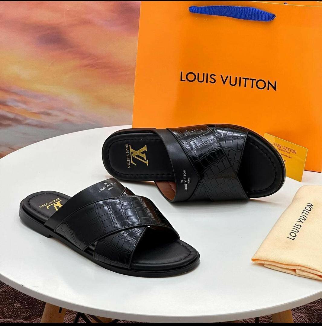 Quality branded leather slippers