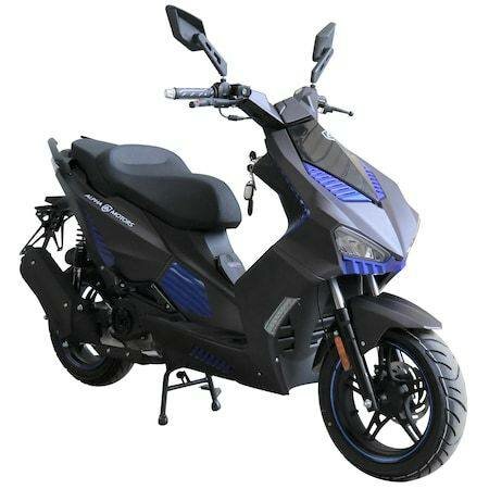 Scooter électrique gris et bleu