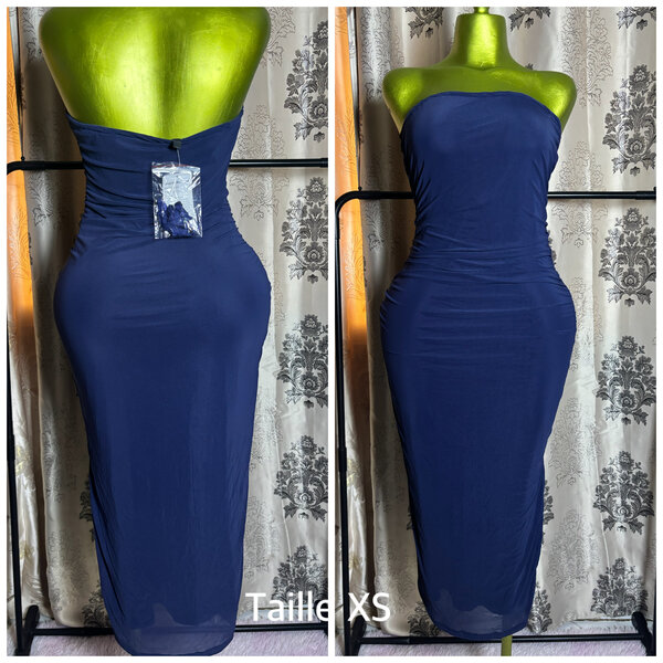 Robe tube ajustée marine