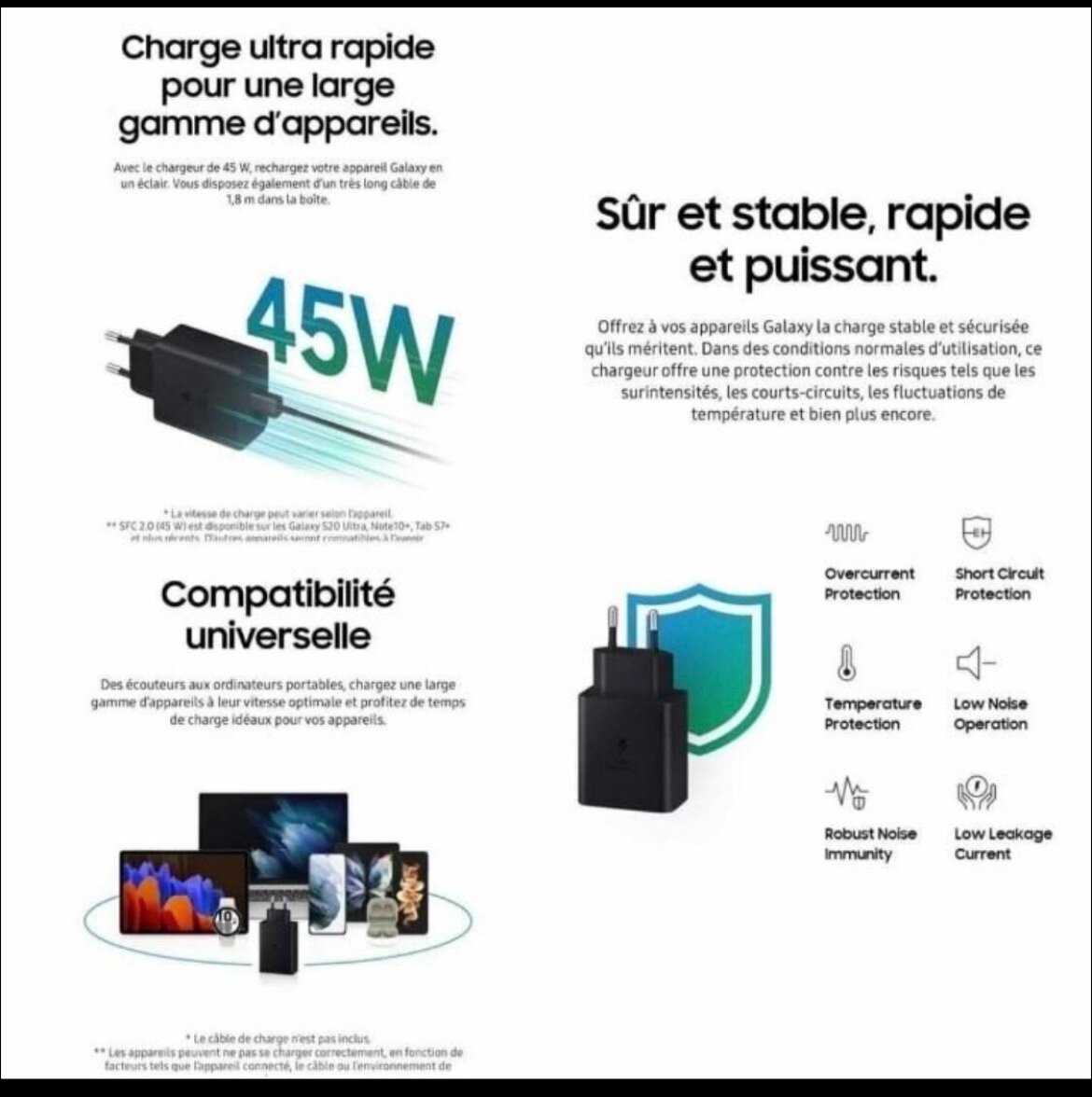 Chargeur Samsung 45W Type-C
