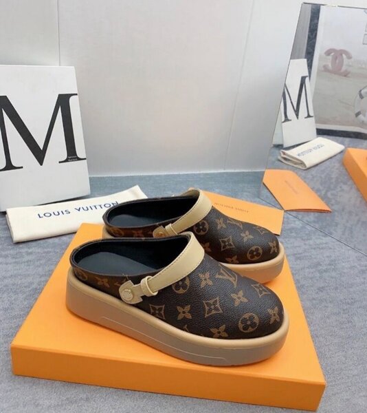 Louis Vuitton Mule Homme Cuir Marron