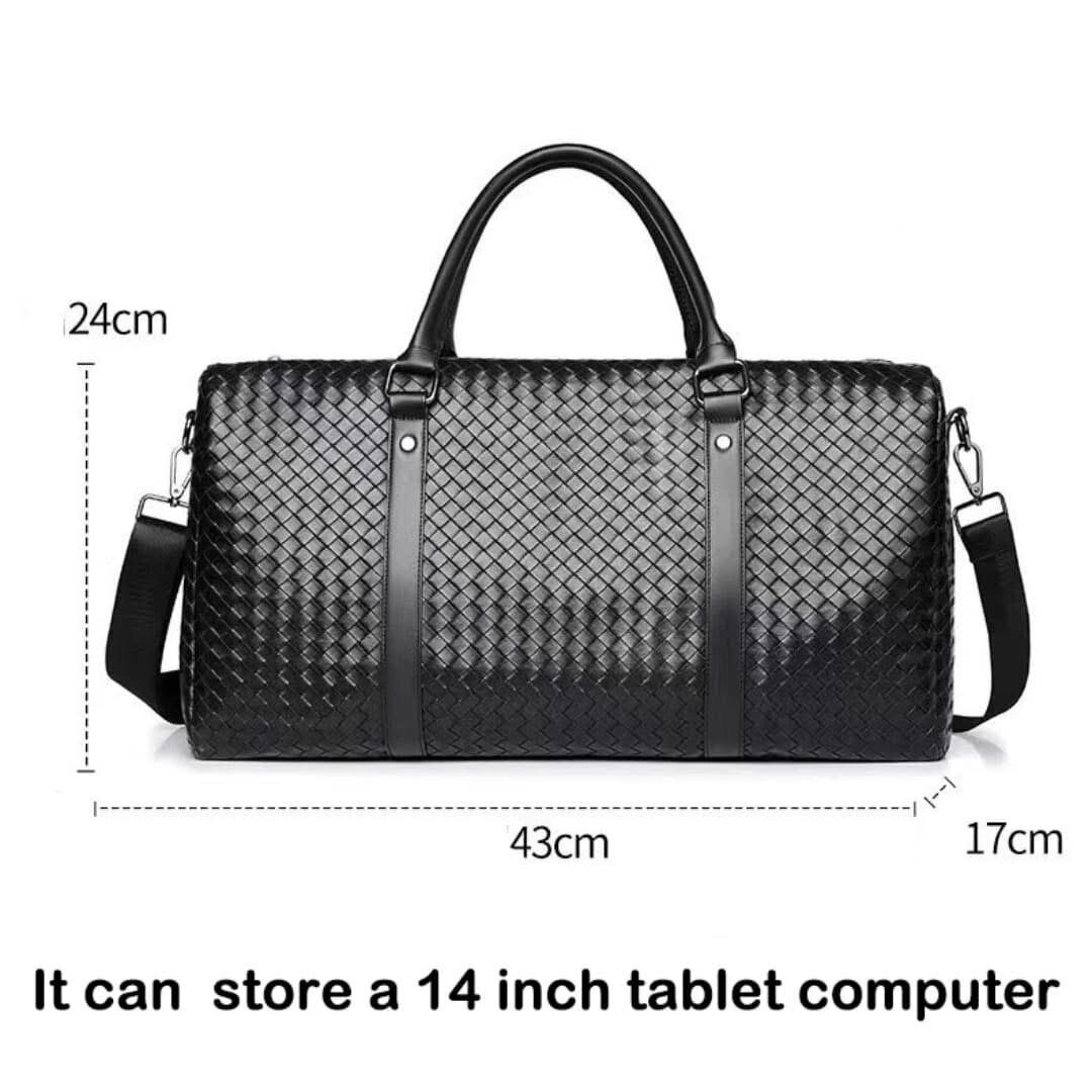 Sac de voyage en cuir tressé