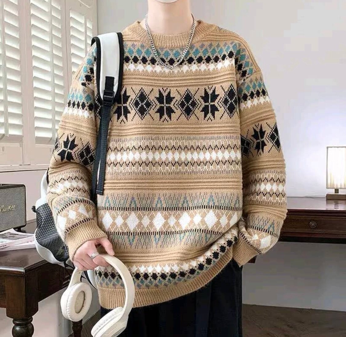 Pull en tricot à motifs