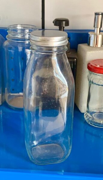 Juice glass bottles, jars,