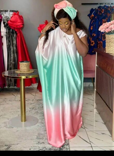 Robe Caftan en Satin Dégradé