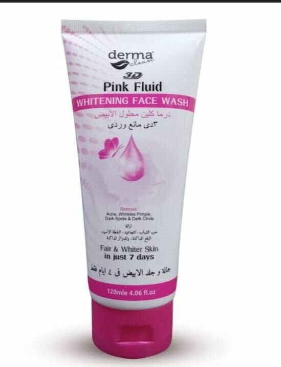 Derma Clean 3D Pink Fluid Whitening Face Wash 120ml