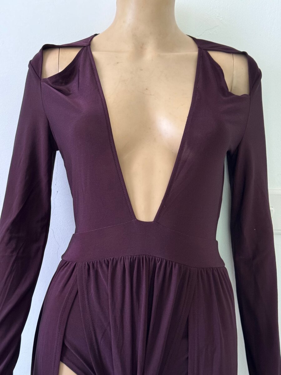 Boohoo Dark purple cut out beach dress