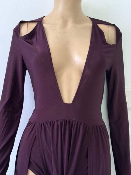 Boohoo Dark purple cut out beach dress