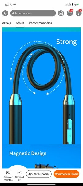 Écouteurs à tour de cou