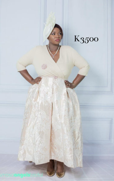 Champagne Jaggared A Line Dress