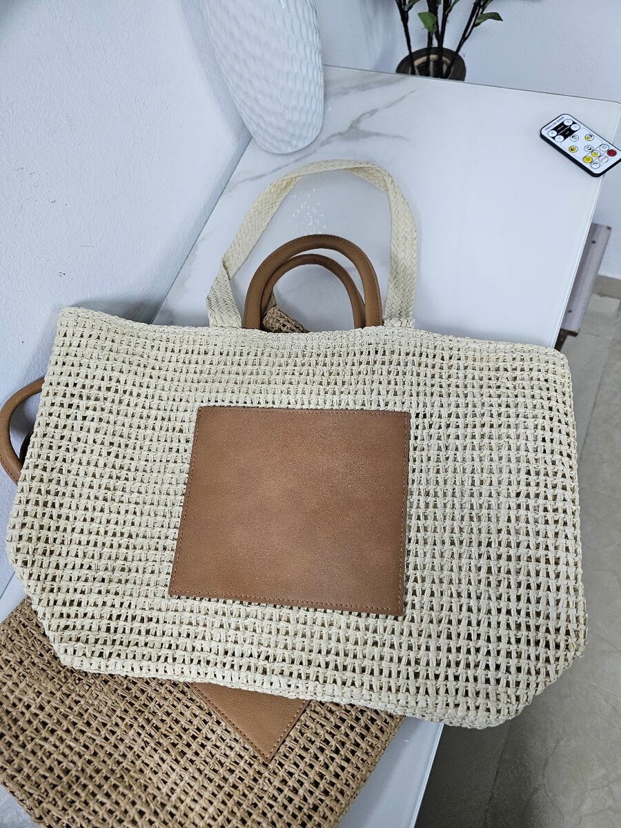 Sac cabas en paille papier