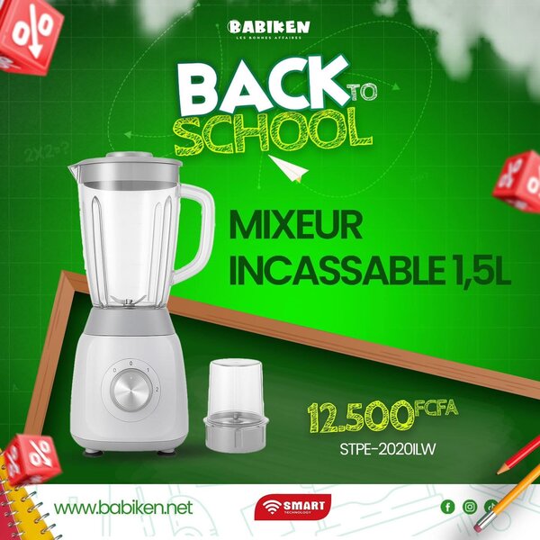 Mixeur 1,5L - Puissant et Inox BABIKEN