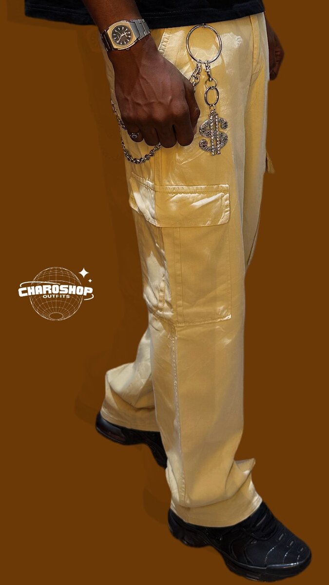 Pantalon cargo jaune chic