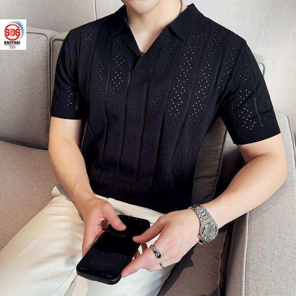 Polo homme élégant noir