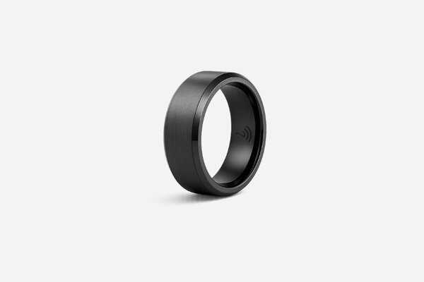 Bague intelligente NFC noire