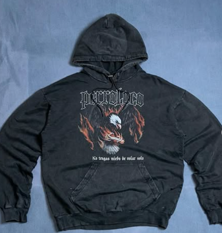 Perossoco Midnight Race stone washed hoodie size : L