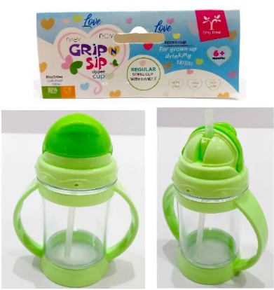 Beautiful Baby feeder sipper training mug with handle and straw