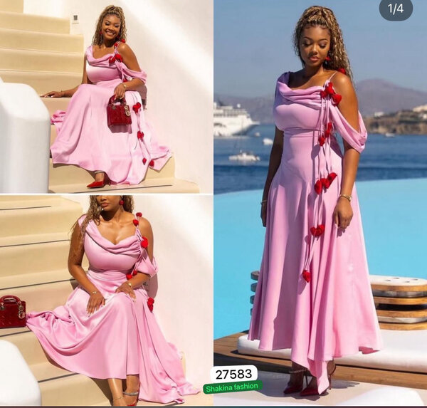 Robe longue rose élégante