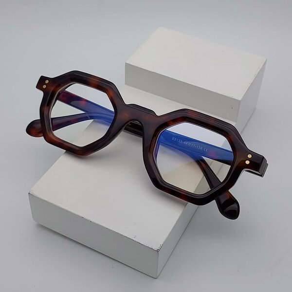 Lunettes rétro hexagonales