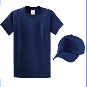 T-Shirt Coton + Casquette Bleu Nuit