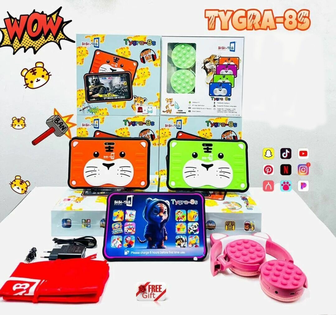Tablette Enfant Tygra-8s avec Casque Chat