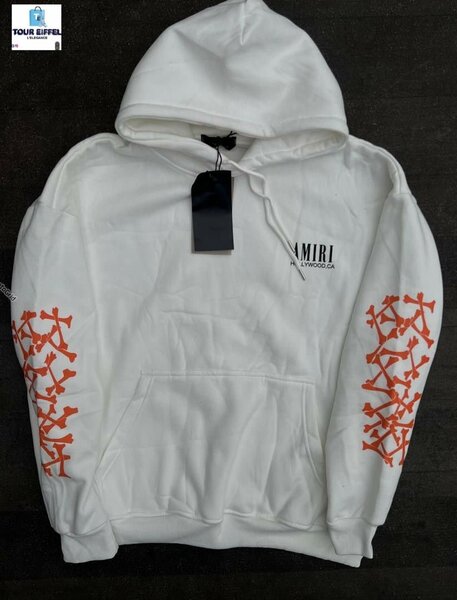 Sweat à capuche blanc homme