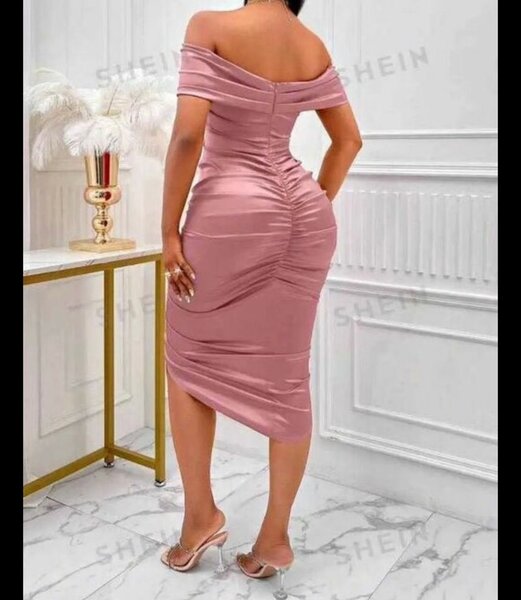 Robe Shein élégante en Satin Rose