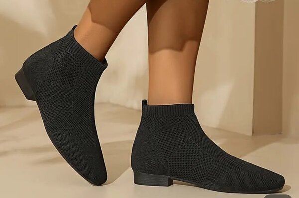 Bottines en tricot noir