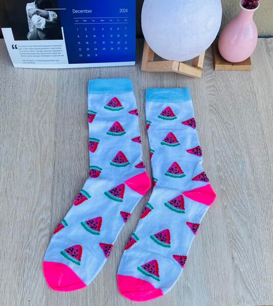 Socks with a bright print