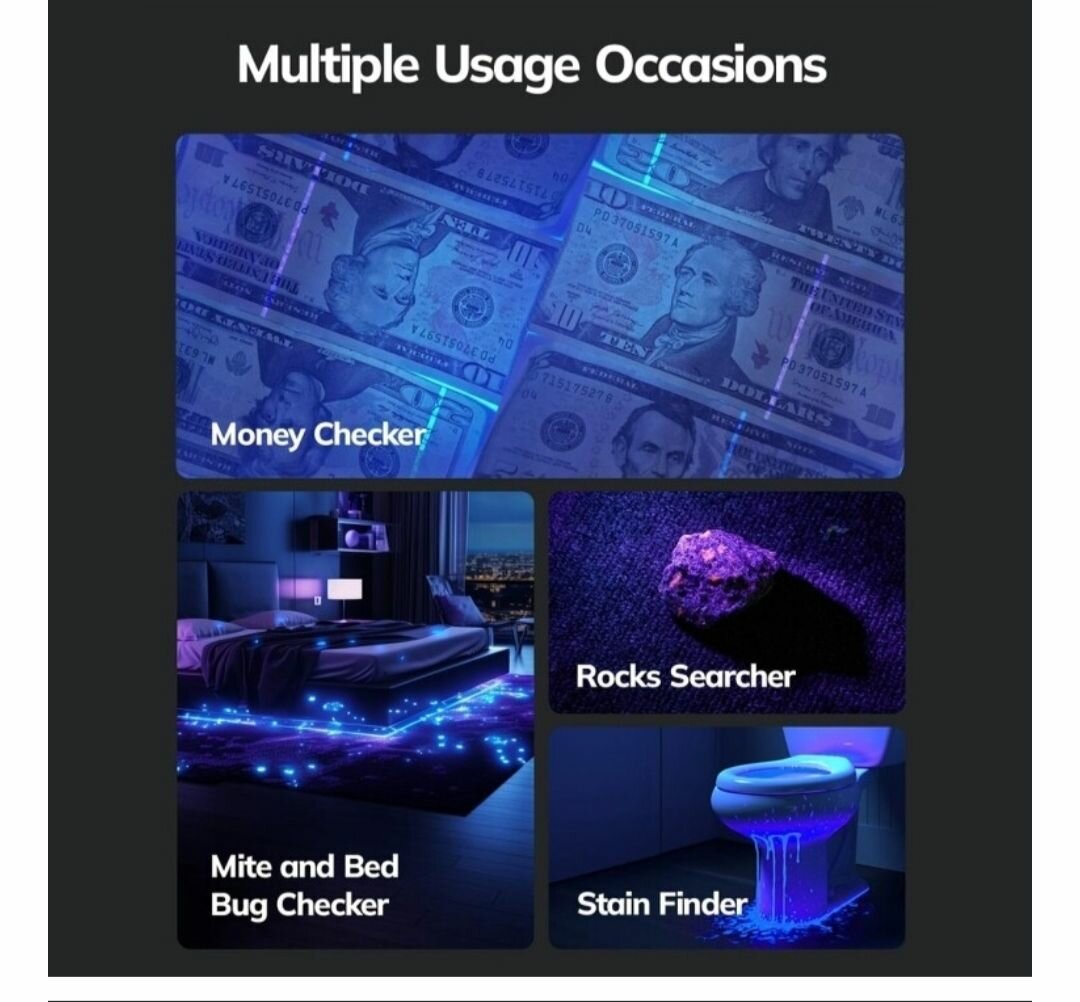 Multipurpose UV nail dryer lamp and counterfeit checker