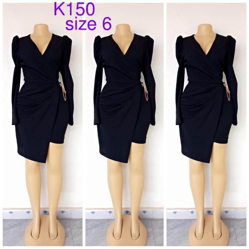 Dress black asymmetrical size 6