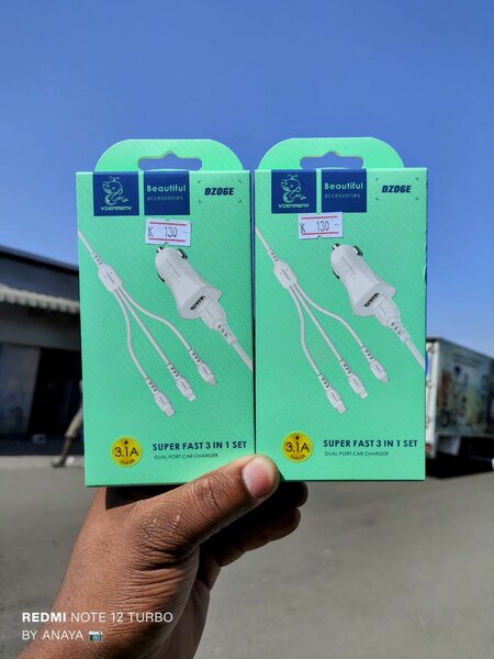 Super Fast 3 In 1 Car Charger 3.1A - 15W max 12V-24V