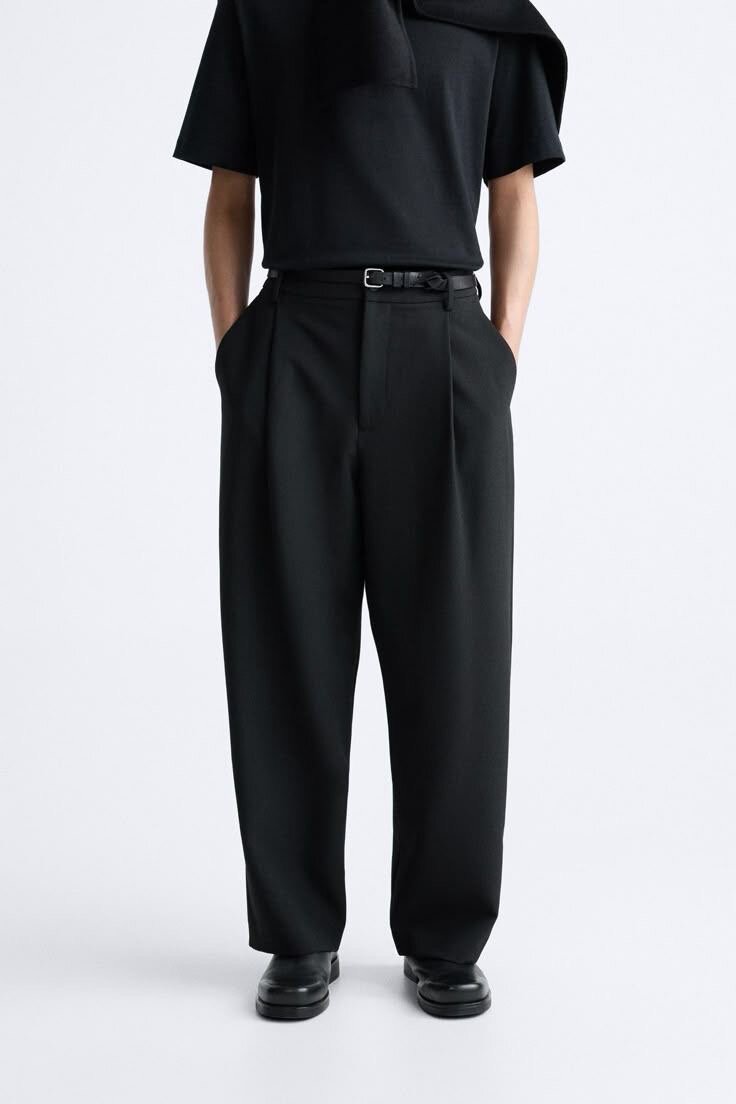 Pantalon large noir élégant