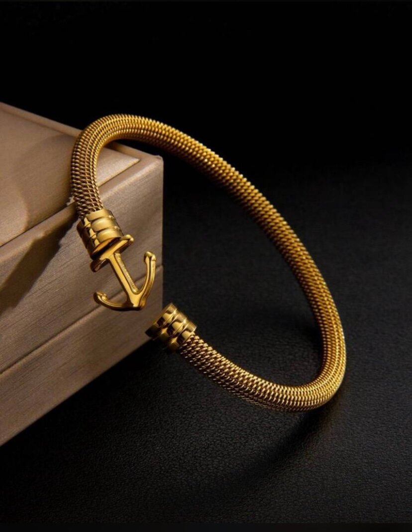 Bracelet ancre en acier