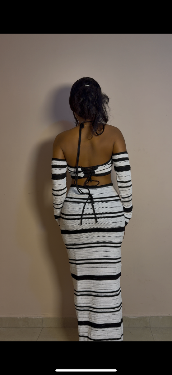 Robe longue rayée élégante