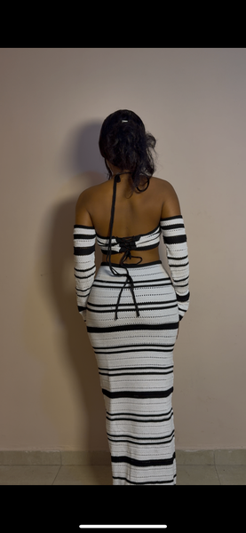 Robe longue rayée élégante