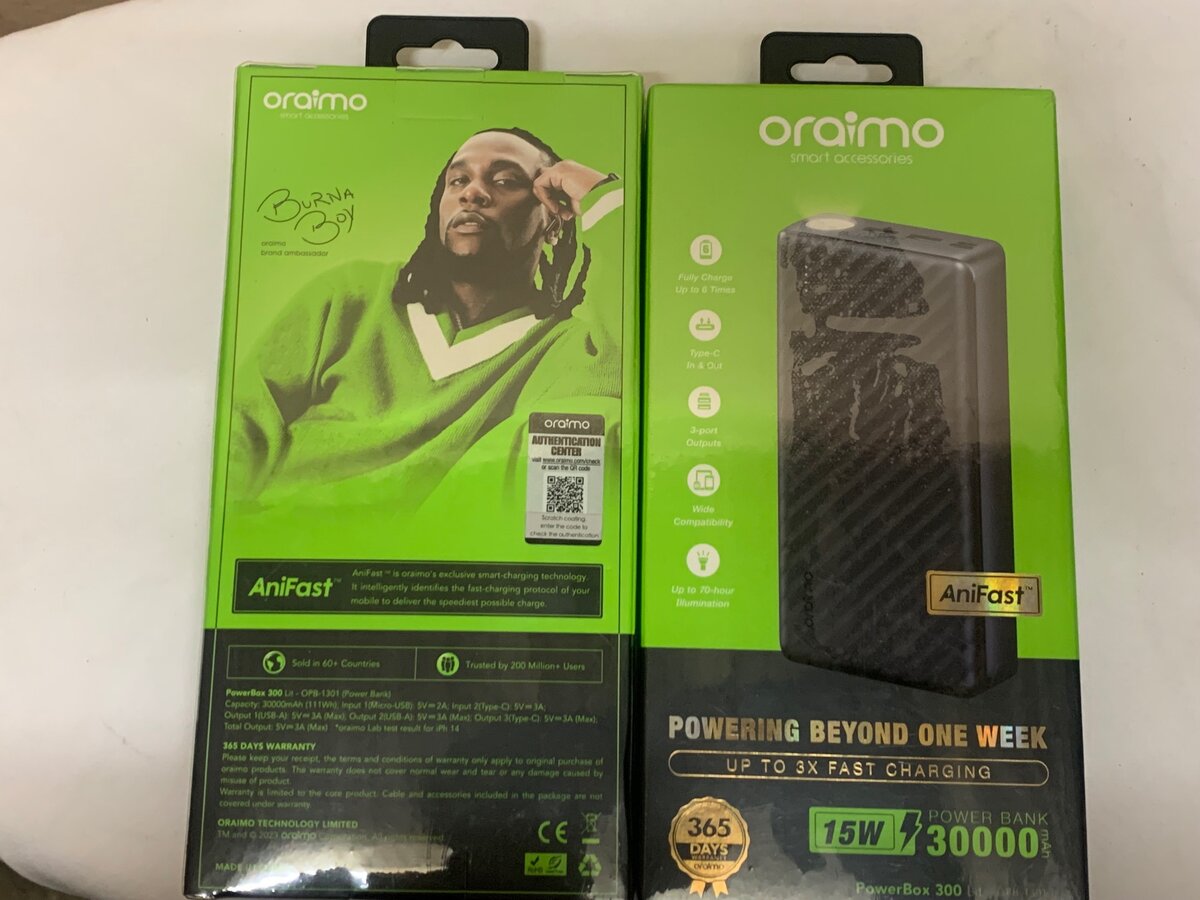 Oraimo  30000 mAh  15W Power bank