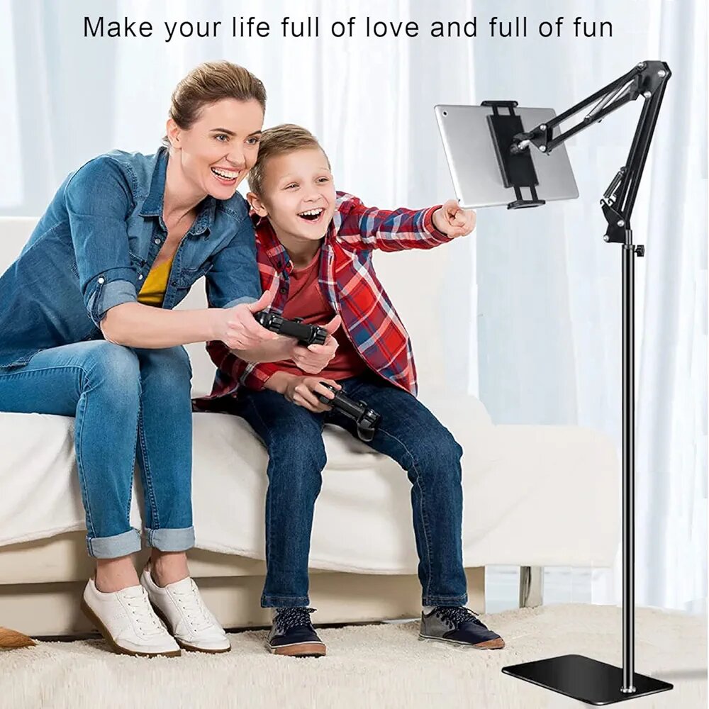 Adjustable Tablet Floor Stand - Universal 360° Rotatable