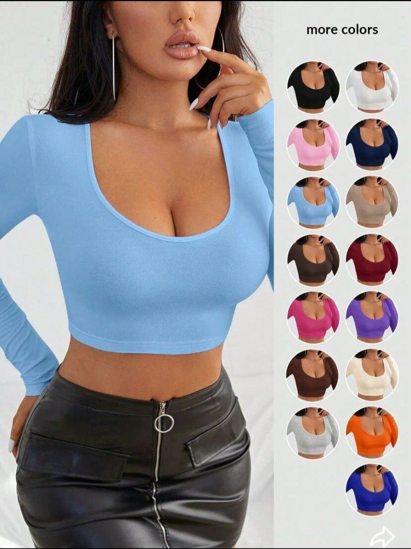 Top court femme manches longues