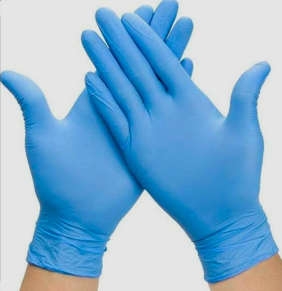 Gants en nitrile bleus