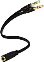 3.5mm Female to 2 Dual Headphone Splitter 3.5mm Male Headphone Mic Audio Y Splitter Cable for Computer ,Smartphone Headset to PC Adapter