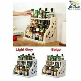 2 Tier Kitchen Spice Rack Organiser Self Standing Storage