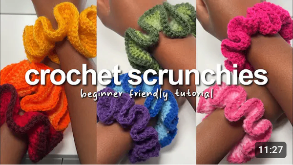 Scrunchies au Crochet Colorés