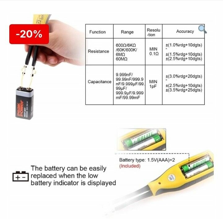 Pince multimètre numérique compact