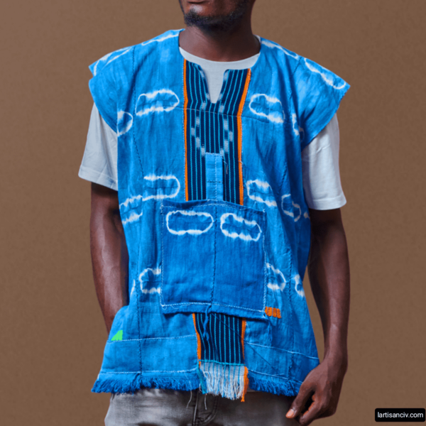 Tunique en coton bleu indigo