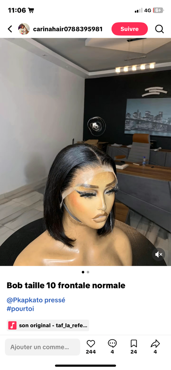 Perruque Bob en Dentelle Naturelle